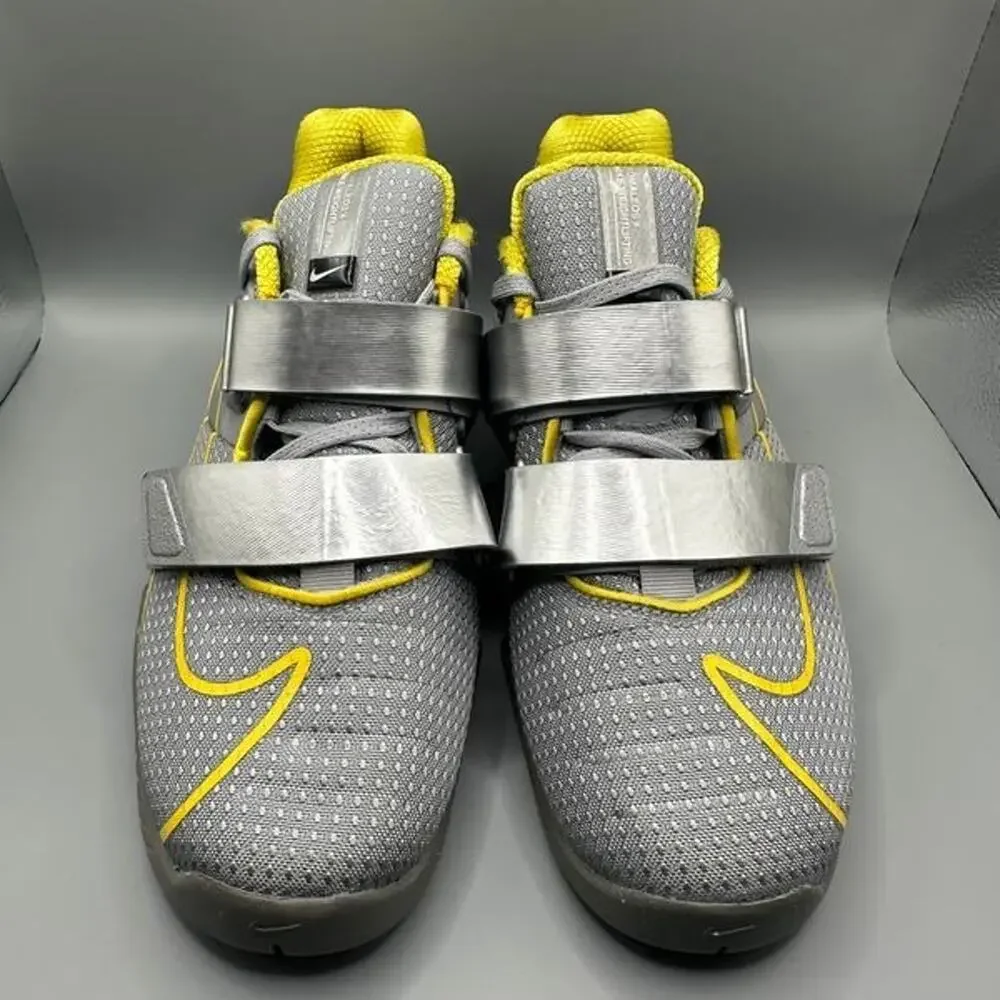 Nike Romaleos 4 Weightlifting Shoes Men Size 8 Gray Yellow CD3463-002 NEW